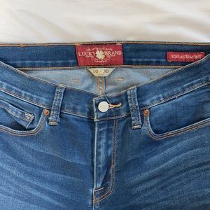 lucky brand jeans, straight leg, size 10 long